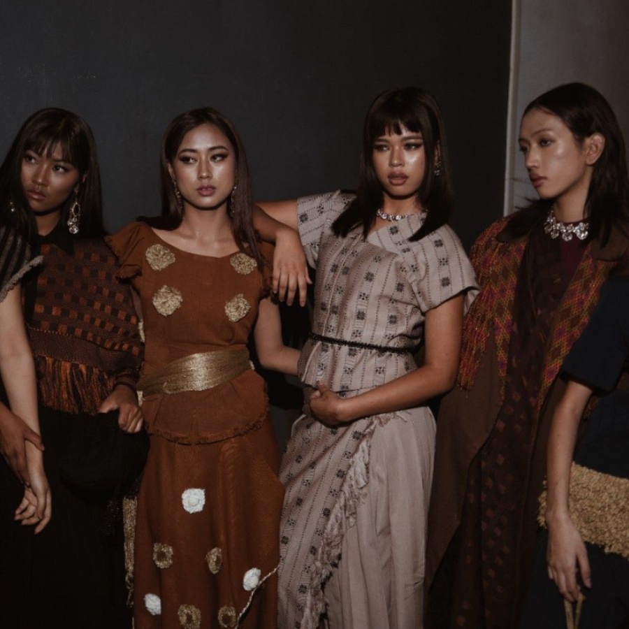 Models wearing looks by Patricia Zadeng of Lapâr